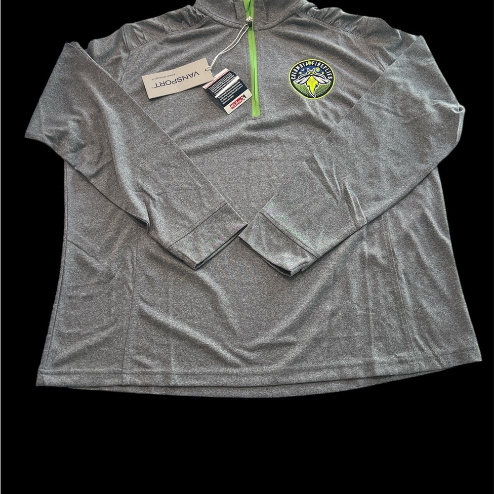 Vansport / MLB Gray Quarter-Zip Pullover Columbia Fireflies Womens XL
